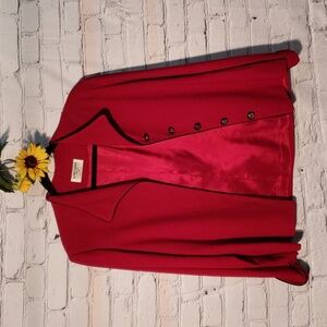 Alfred Dunner wool blazer w/ pockets fully lined red Sz 8 petite